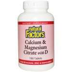 Natural Factors - Calcium & Magnesium Citrate with D3 90 Capsules